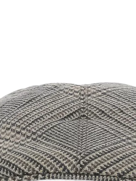 Vilnonis "houndstooth" rašto kepurė Tagliatore be kulniuko ruda