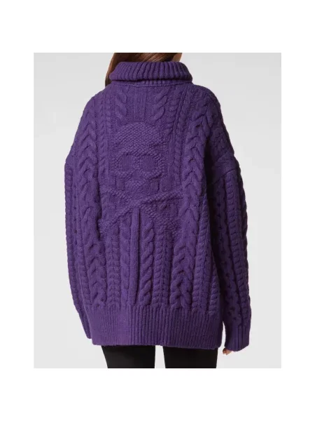 Sweter Philipp Plein fioletowy