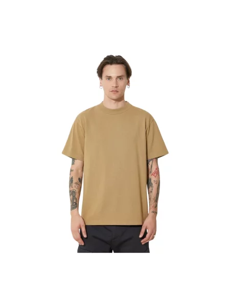 T-shirt Alias T-Shirt beżowy gładki brązowa