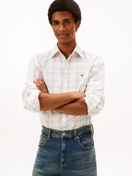 Tommy Jeans koszula casual Mężczyźni Regular Fit w kratkę S niebieski