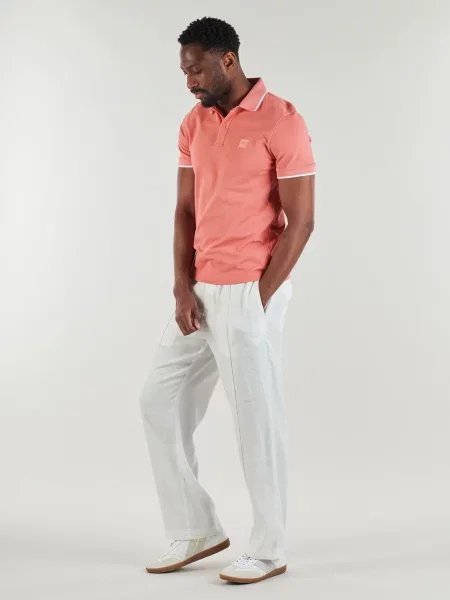 HUGO Pantaloni din Cino Crem Straight Fit alb