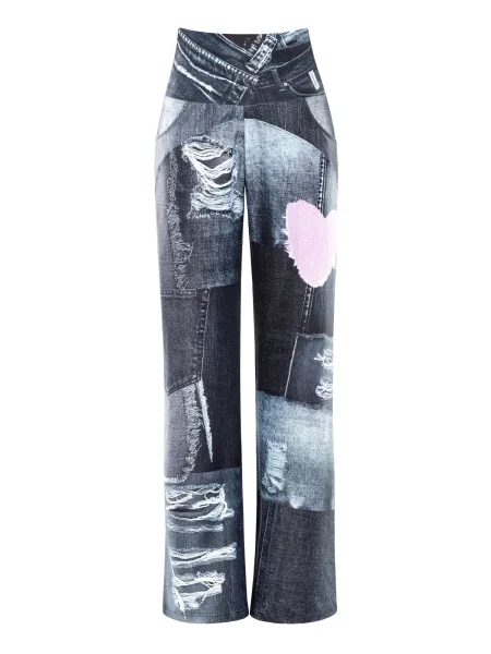 Winshape Pantaloni denim / închis / roz gri