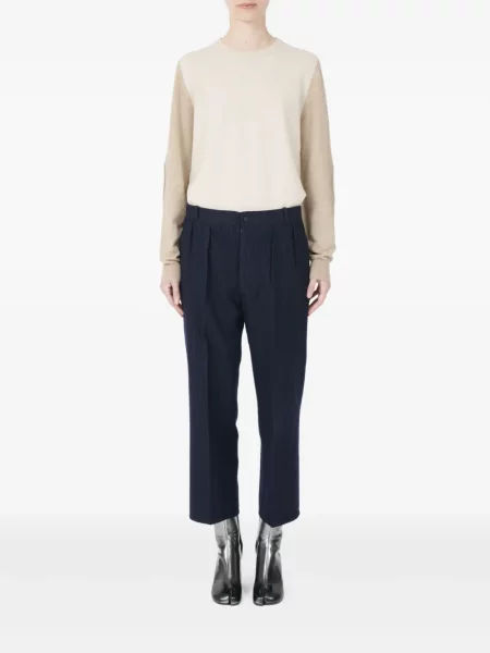 Pantaloni Maison Margiela cu dungi plisate negru