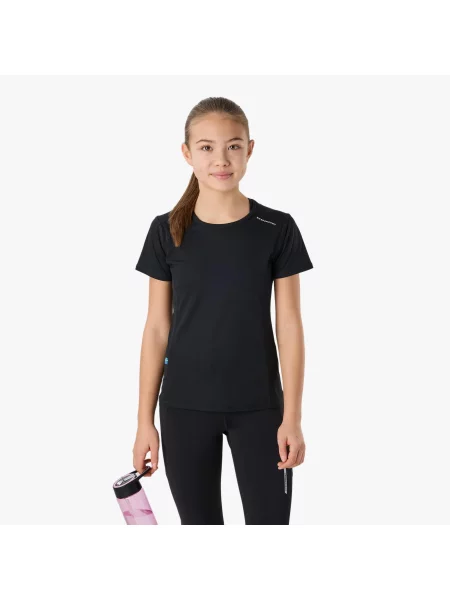 Koszulka Z Krótkim Rękawem Trening Dziecko Ultra Light Szybkoschnący czarna