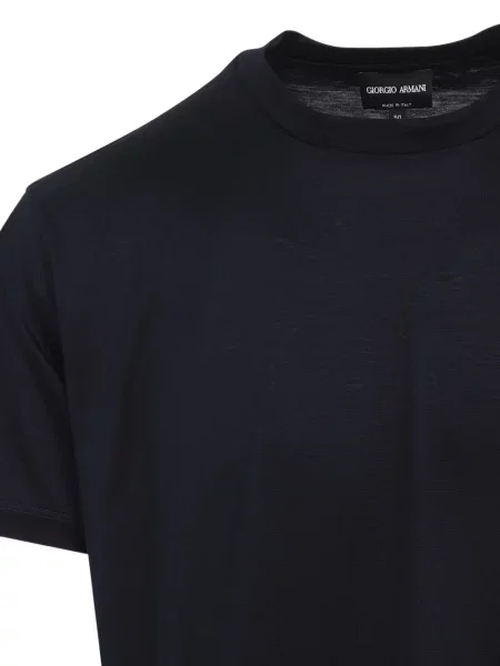 Къс тениска Giorgio Armani с кръгло деколте синьо