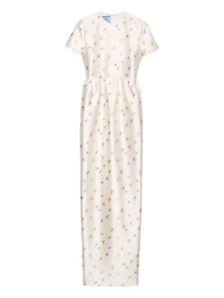 Rochie Prada de mătase cu model floral cu imagine