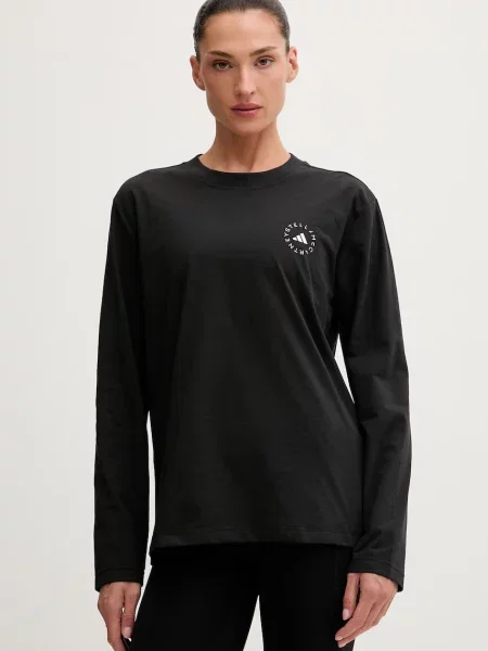 Tricou cu mânecă lungă Adidas By Stella Mccartney negru