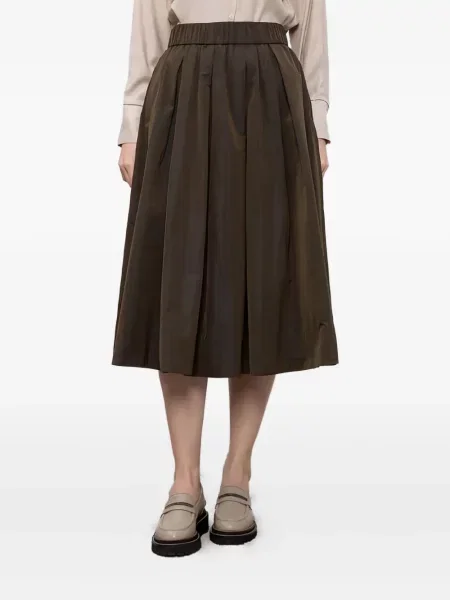 Fusta plisata Peserico plisată până la genunchi maro
