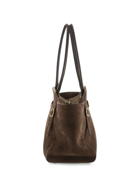 Geantă shopper Santoni cu cataramă maro