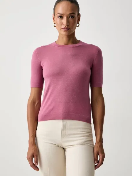 Weekend Max Mara tricou tricotat pentru femei cu lână WKDTAPIOCA roz