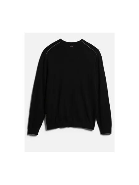 Bluza Napapijri wełniana z paskiem z długim rękawem czarna
