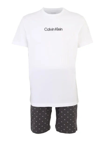 Calvin Klein Underwear Pijama scurtă gri închis alb