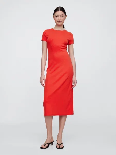 Dzianinowa sukienka midi Gap do kolan garniturowa czerwona