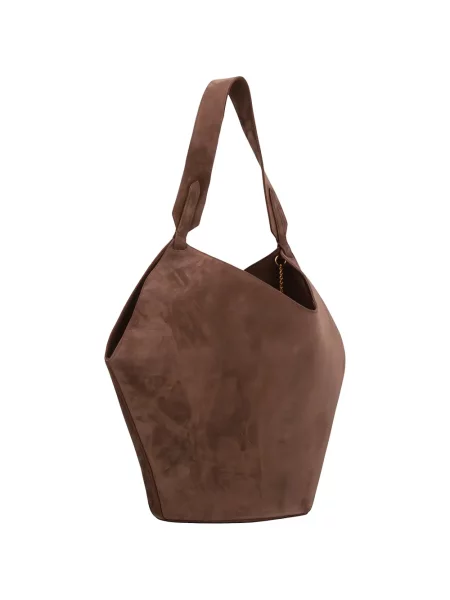 Geantă bucket Khaite din piele de căprioară mini maro
