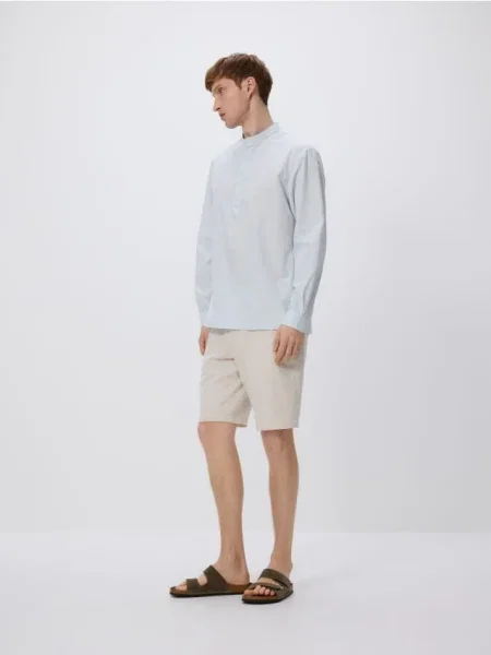 Reserved Cămașă regular fit cu guler înalt albastru-pal albastru