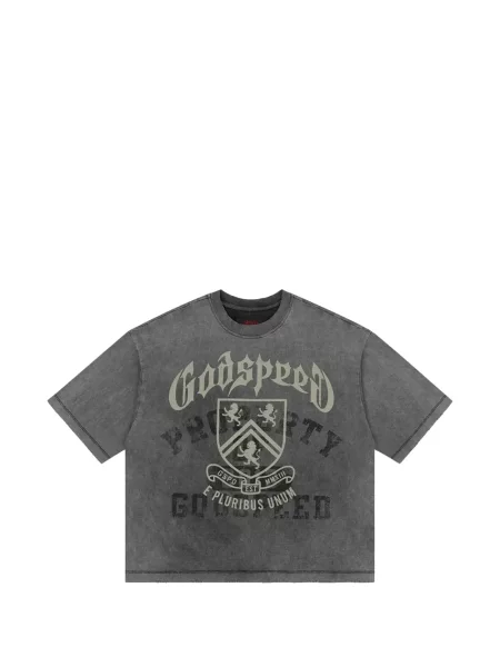 Tricou Godspeed cu imagine gri