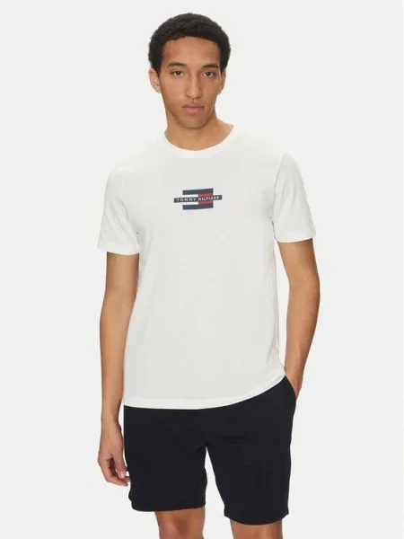Tommy Hilfiger Póló Flag Box fehér