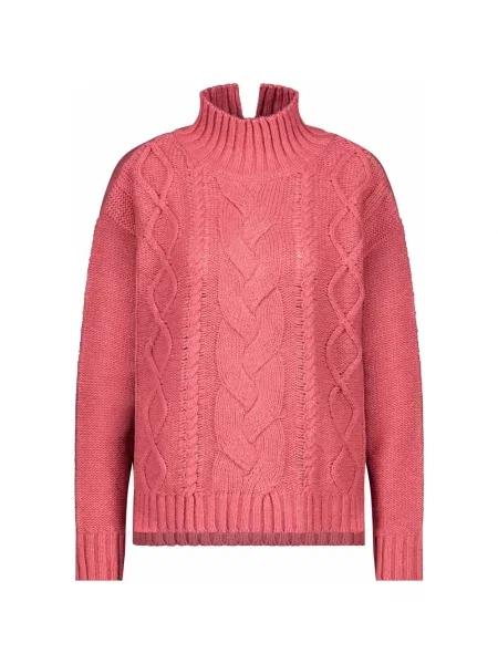 Sweter z golfem Monari różowy