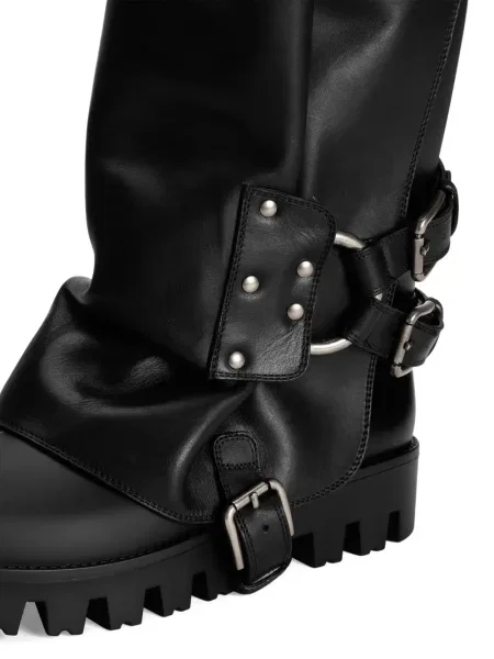 Botine Dolce & Gabbana cu cataramă biker negru
