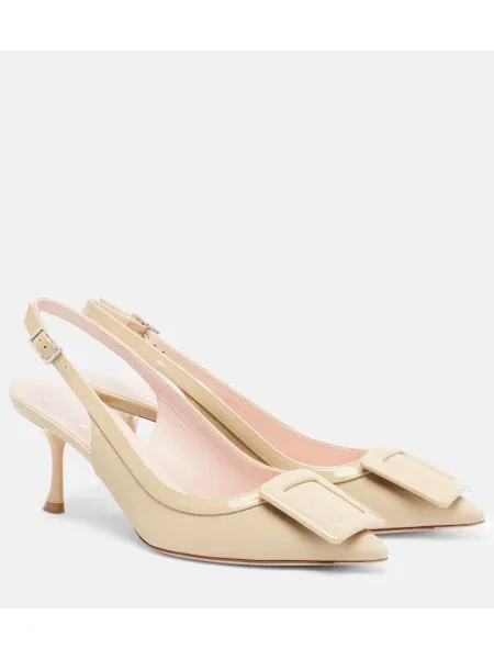 Pantofi cu toc Roger Vivier slingback bej