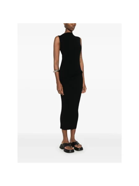 Dzianinowa sukienka maxi Rick Owens czarna