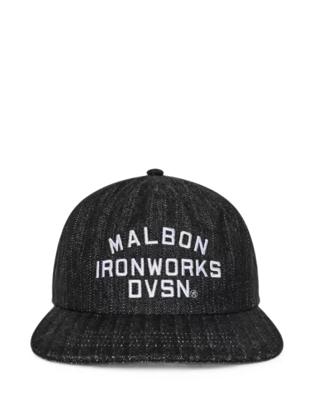 Golf șapcă Malbon Golf cu model herringbone negru