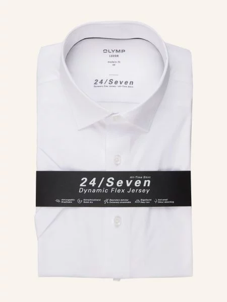 Olymp Košile S Krátkým Rukávem Luxor Modern Fit bílá