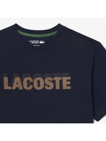 Lacoste Sportowy T-Shirt Ultra Dry Z Graficznym Nadrukiem niebieski