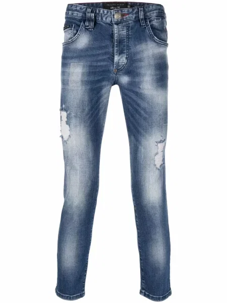 Blugi drepți Philipp Plein albastru