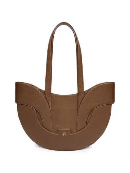 Geantă shopper Aigner din piele maro