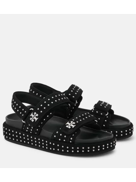 Sandale Tory Burch din piele de căprioară negru