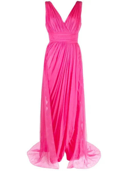 Rochie Alberta Ferretti de mătase drapată roz
