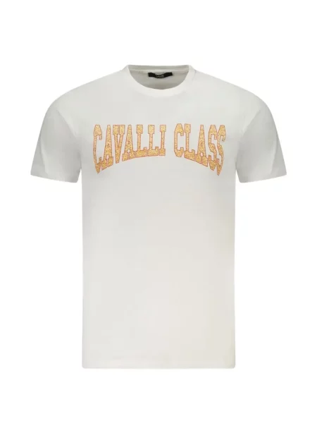 Tricou Cavalli Class cu imagine alb