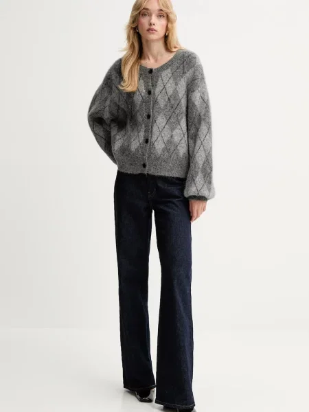 Вовняний кардиган Gestuz сірий