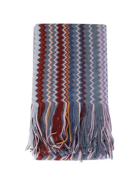 Fular Missoni cu franjuri tricotate gri