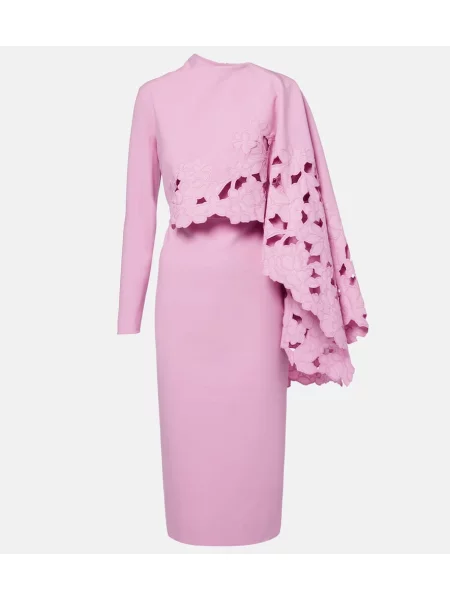 Rochie midi Oscar De La Renta de lână până la genunchi de costum violet