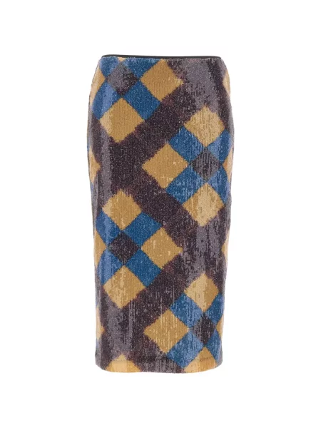 Fustă midi Dvf Diane Von Furstenberg cu paiete maro