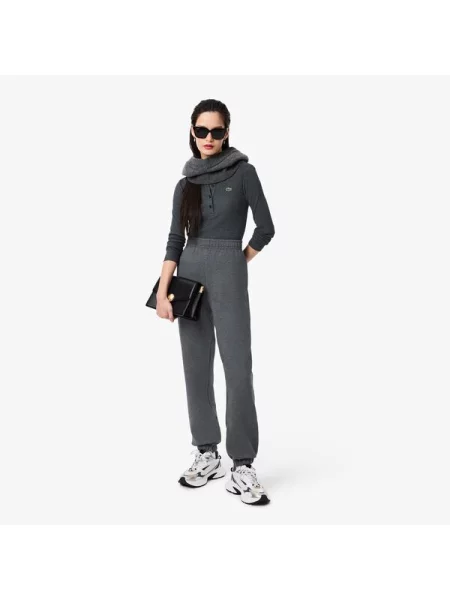 Lacoste Spodnie Dresowe Straight Fit Ciemnoszare szary