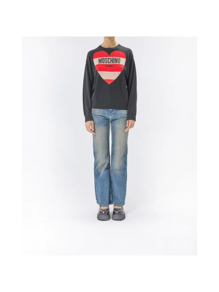 Sweter Moschino z logo czarny