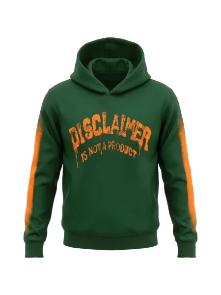 Bluza z kapturem dziecięca Disclaimer zielona