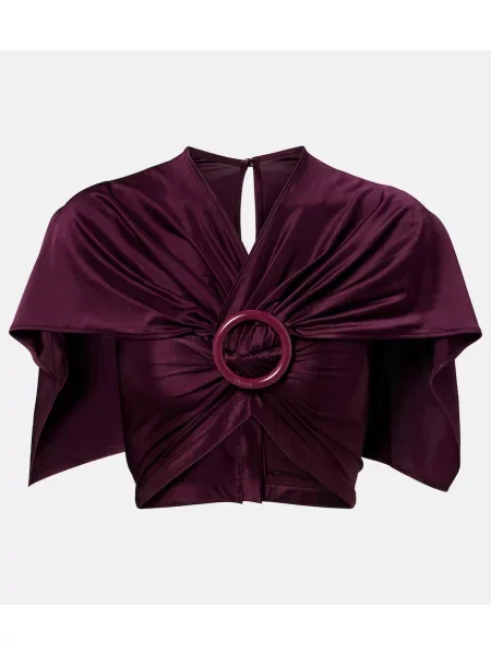 Decupat top Rabanne din satin violet