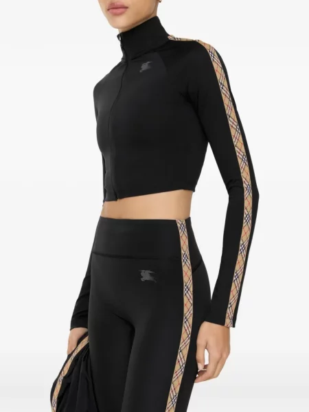 Decupat geacă Burberry alergare stretch negru