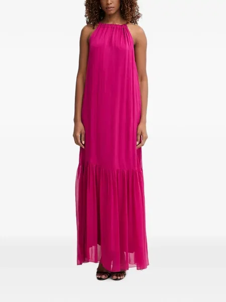 Rochie maxi Haveone cu gât halter roz