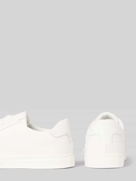 Sneakersy z naturalnej skóry z detalem z logo model Cupsole' Ps Poelman białe