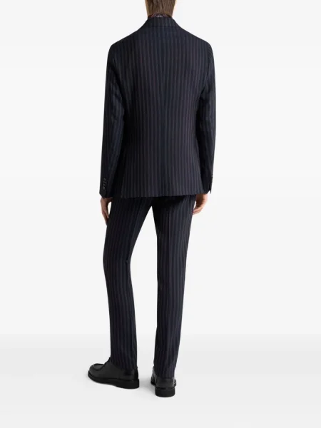 Costum Etro de lână cu dungi de costum negru