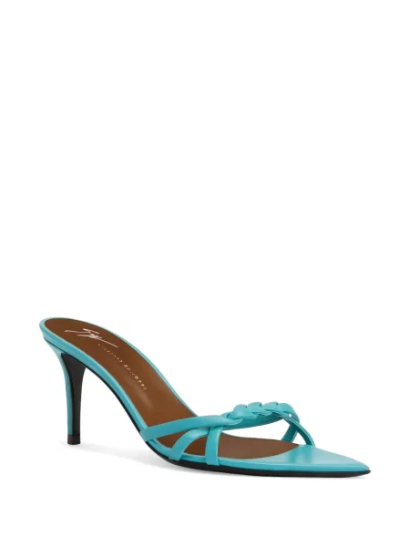 Ριγέ mules Giuseppe Zanotti πλεγμένο μπλε