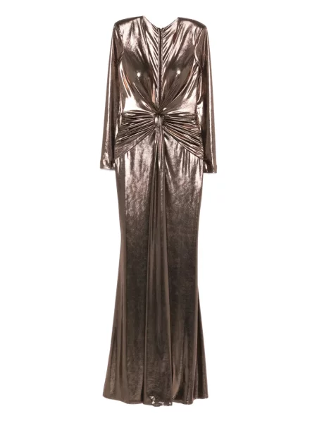 Rochie maxi Cristallini lungă de costum maro