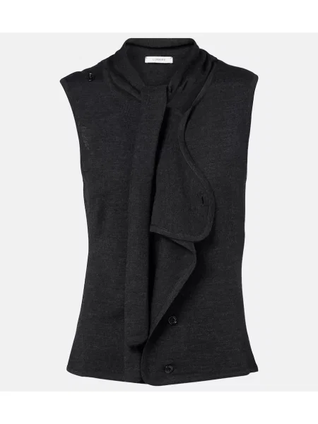 Kamizelka Lemaire wełniana asymetryczna szara