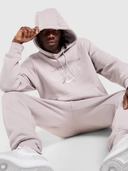 Nike Bluza Z Kapturem M Nsw Athl Club Bb beżowa