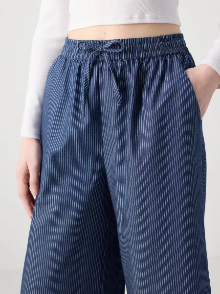 Lollys Laundry Nohavice tmavomodrá biela